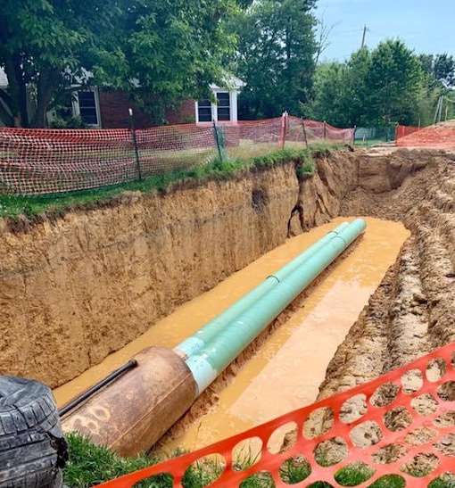 View showing how close the Mariner East pipeline runs to a high school (credit: Fracktracker)